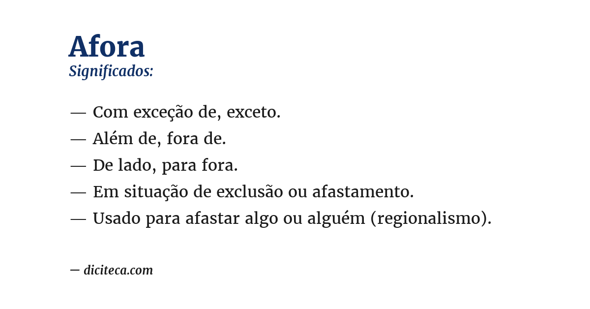 Significado de afora
