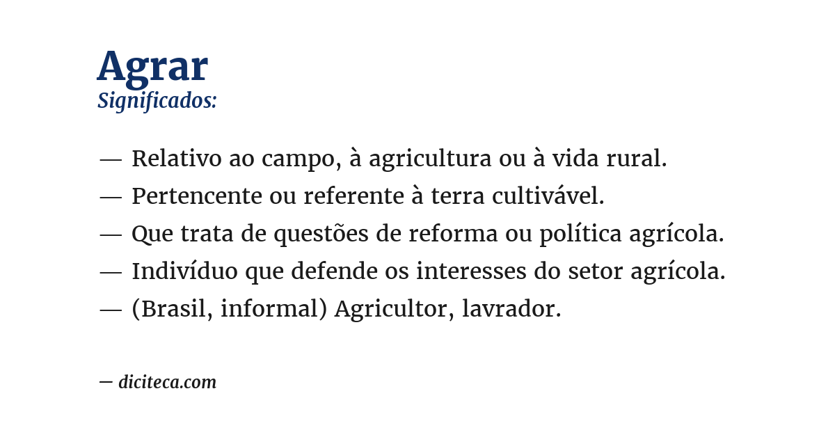 Significado de agrar