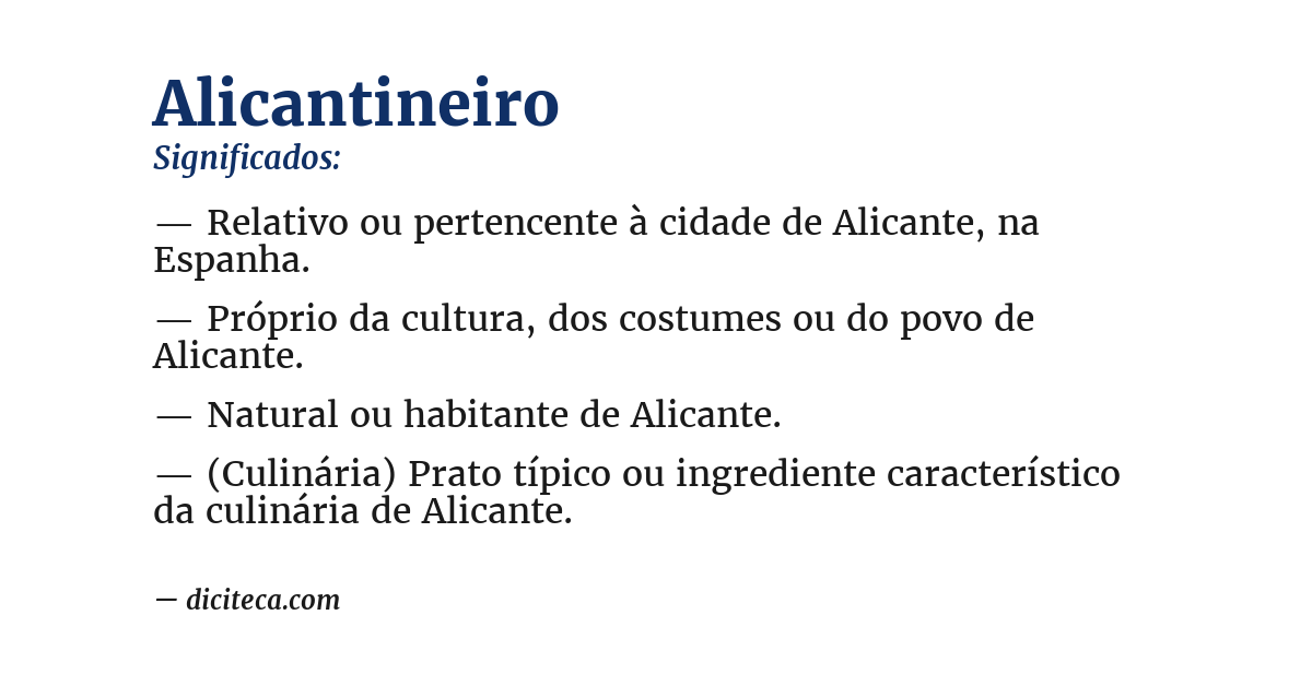 Significado de alicantineiro