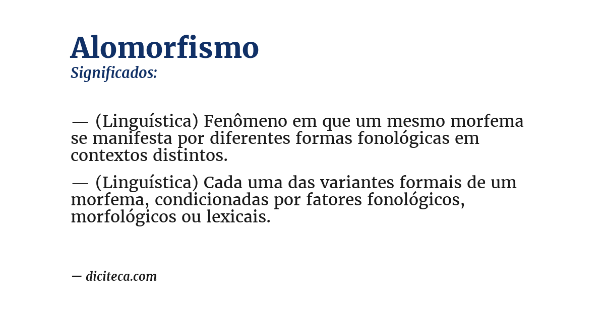 Significado de alomorfismo