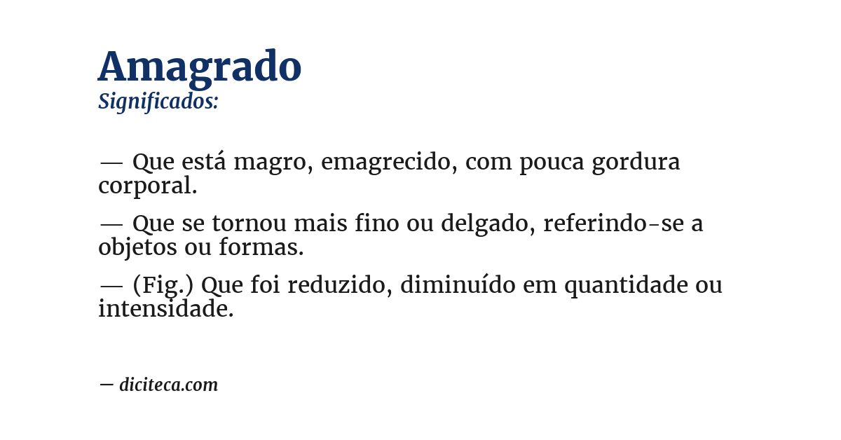 Significado de amagrado