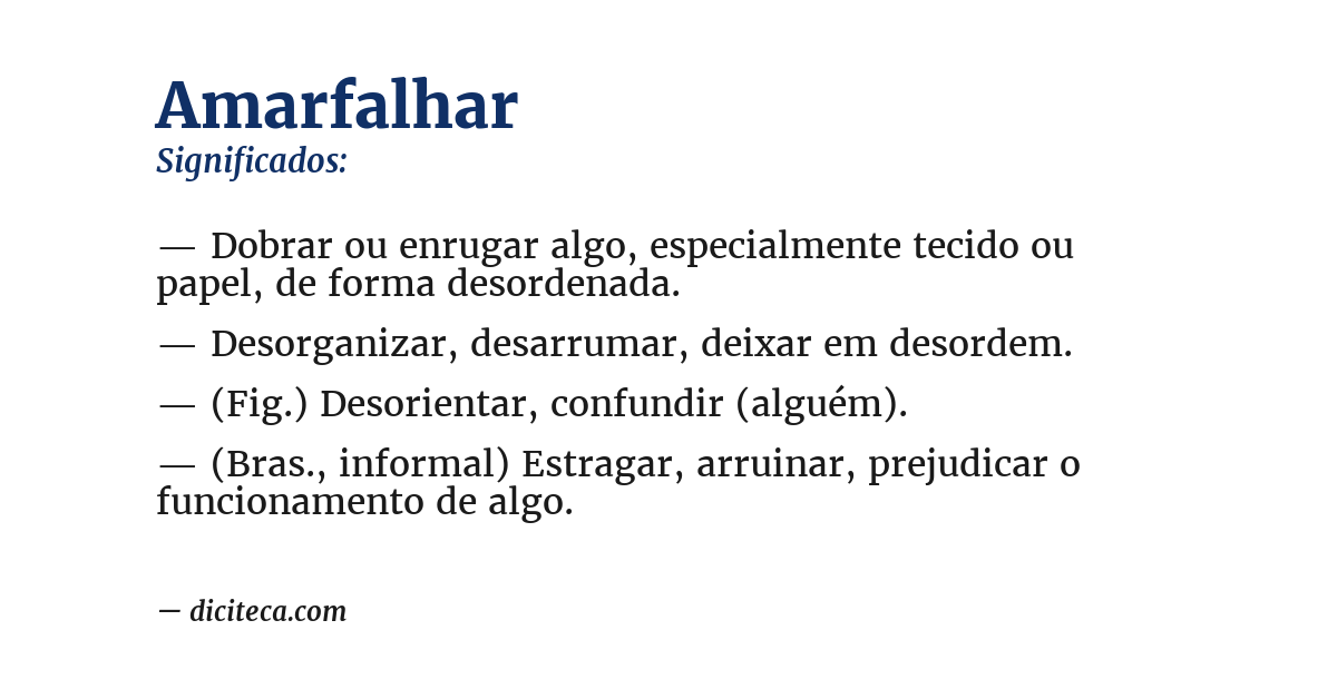 Significado de amarfalhar
