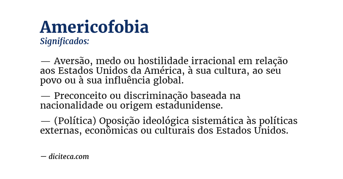Significado de americofobia