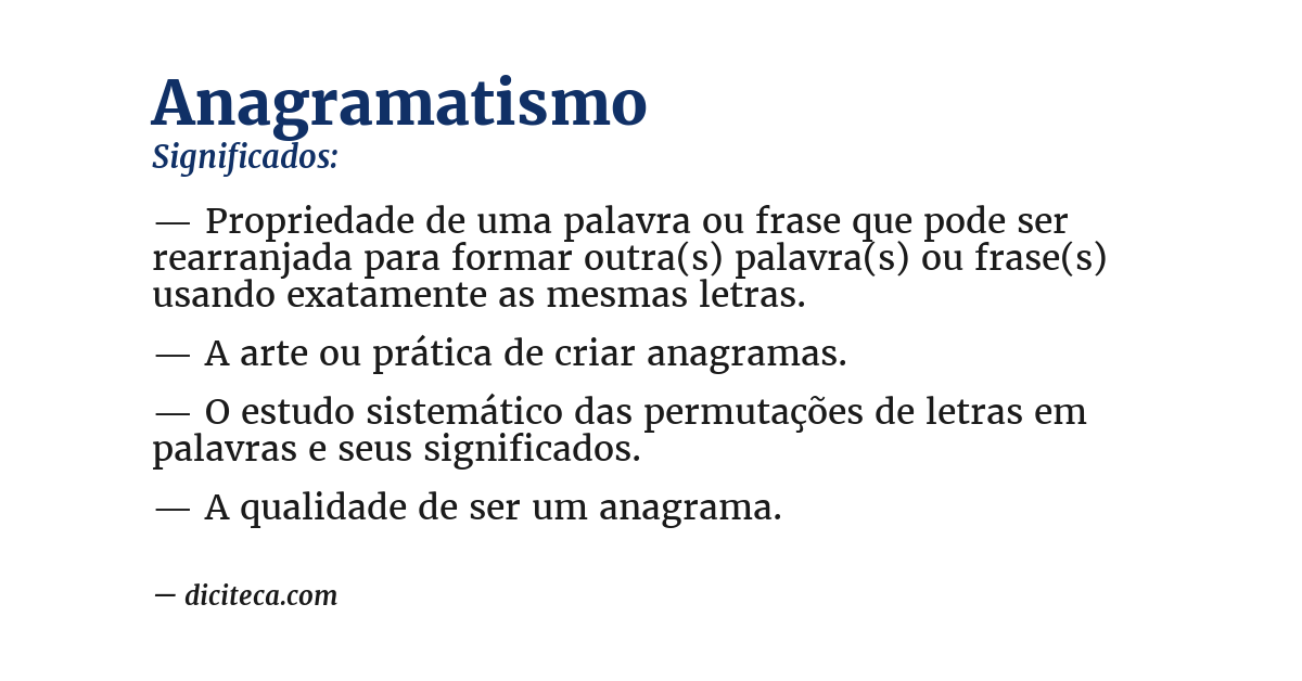 Significado de anagramatismo