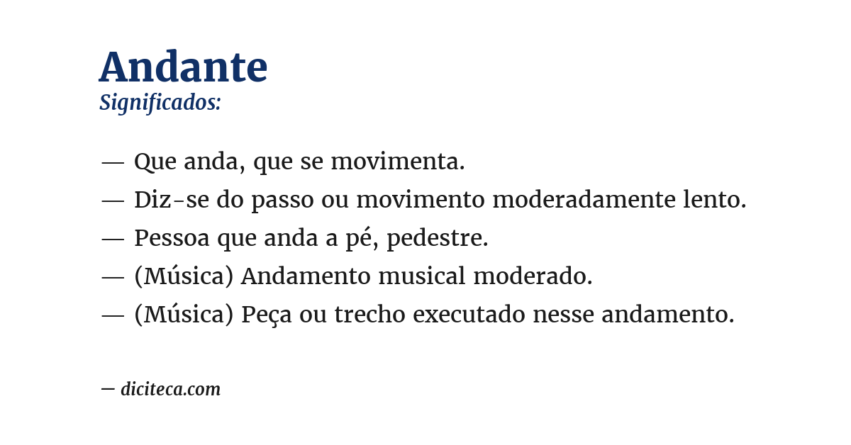 Significado de andante