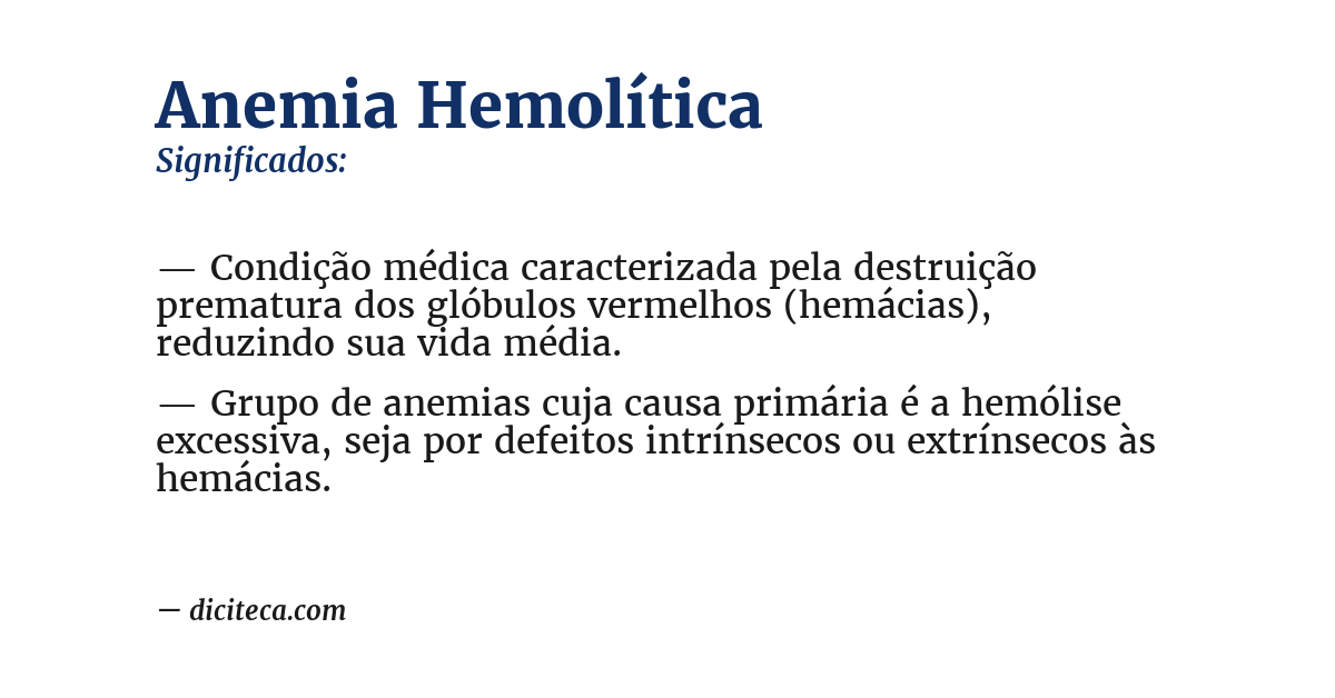 Significado de anemia hemolítica
