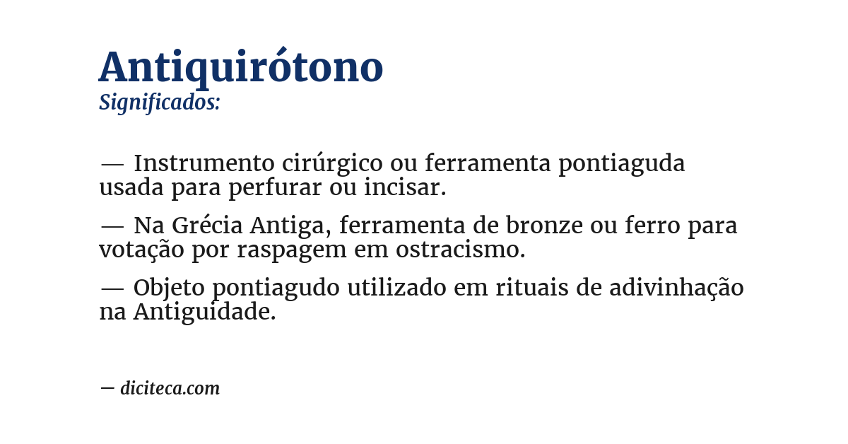Significado de antiquirótono