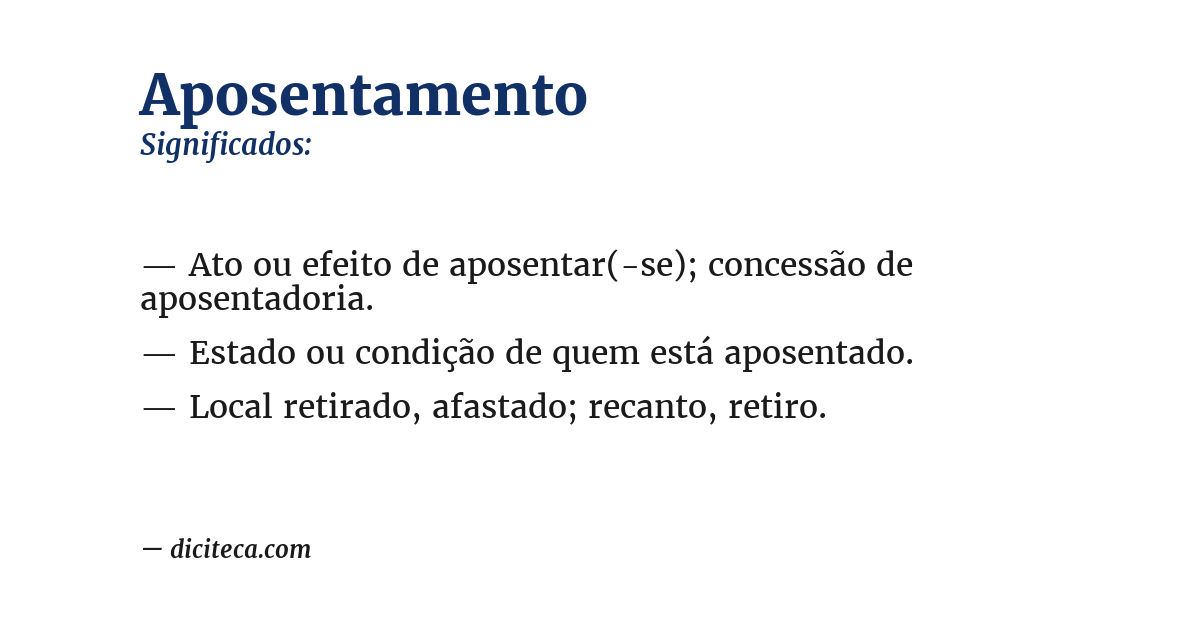Significado de aposentamento