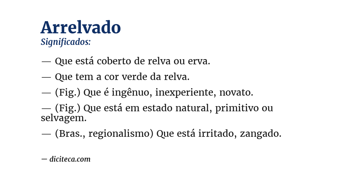Significado de arrelvado