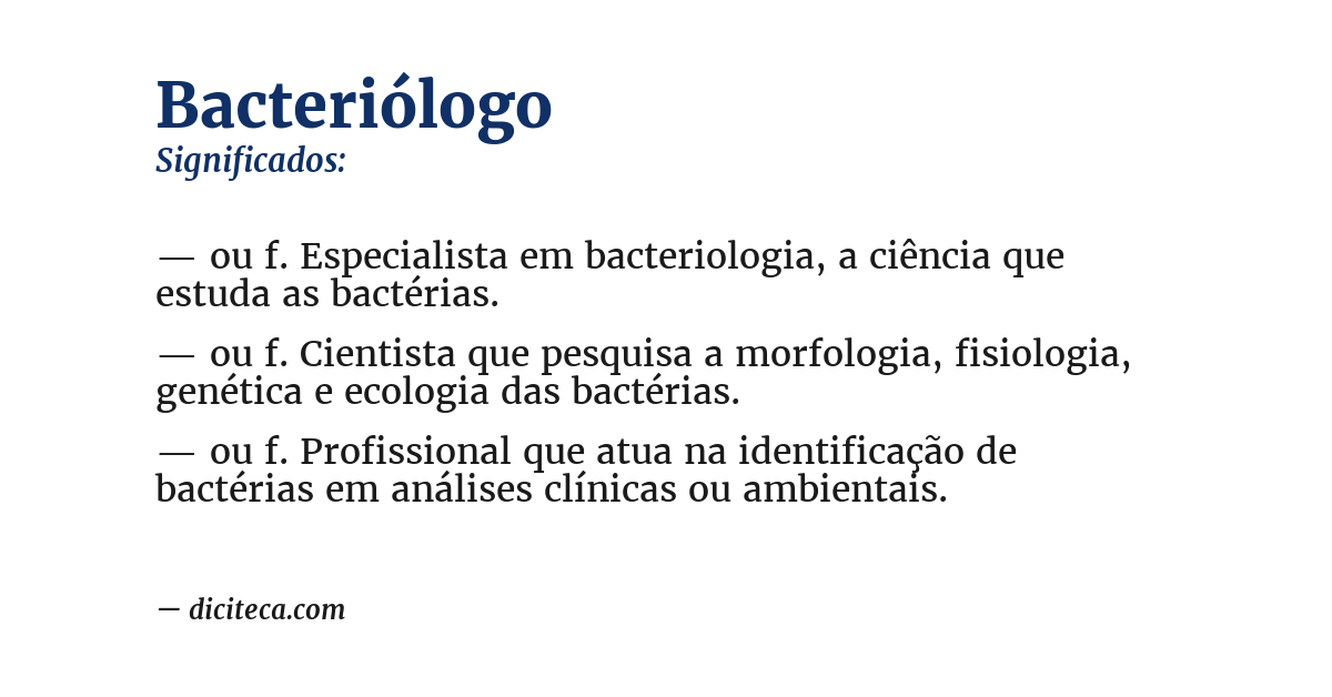 Significado de bacteriólogo