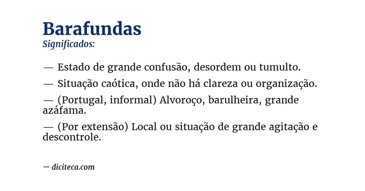 Significado de barafundas