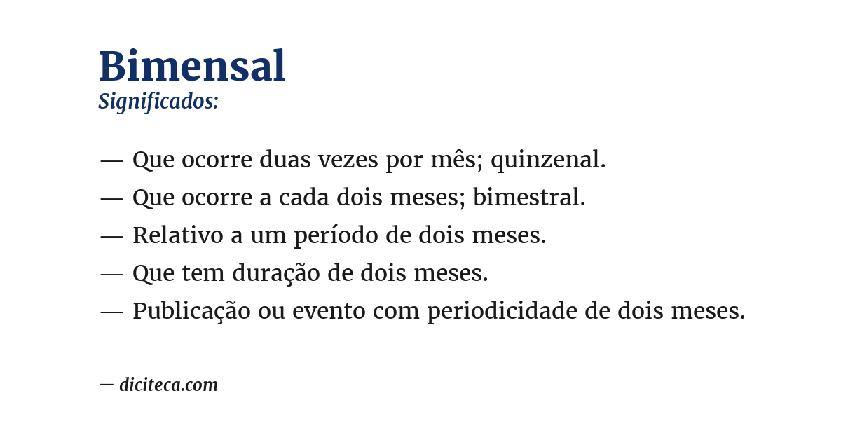 Significado de bimensal