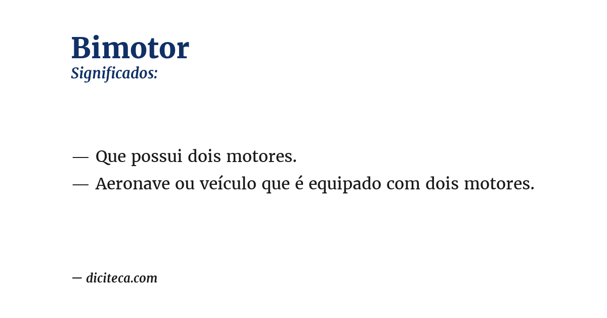 Significado de bimotor