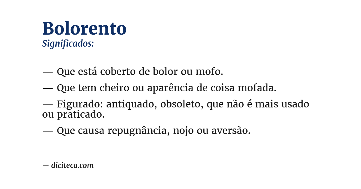 Significado de bolorento
