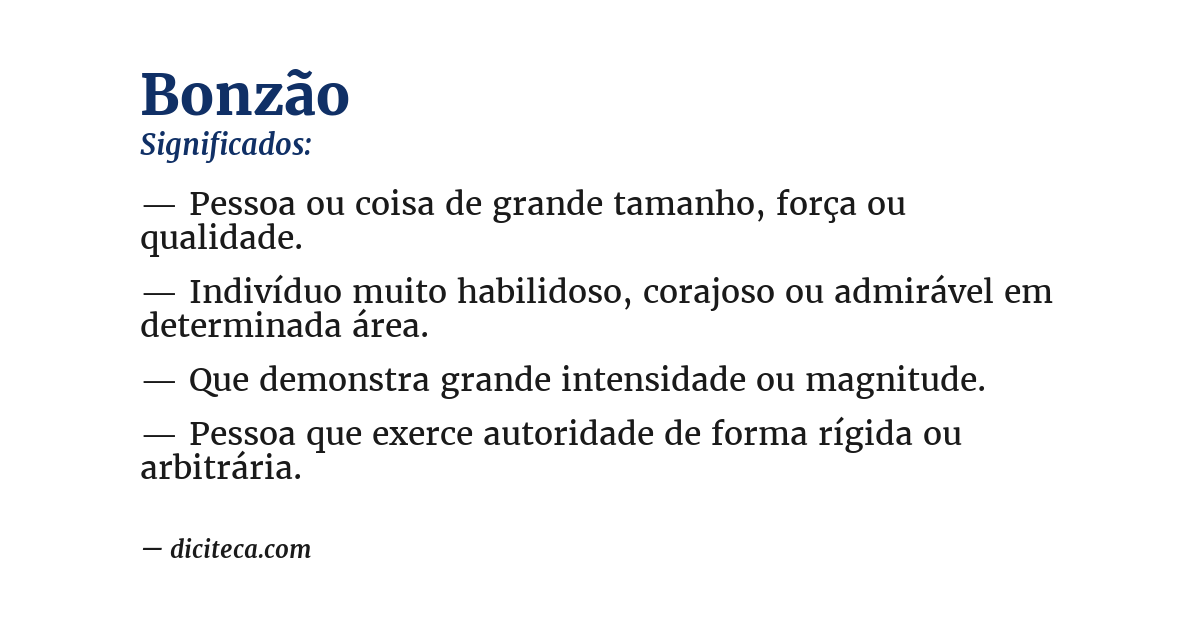 Significado de bonzão