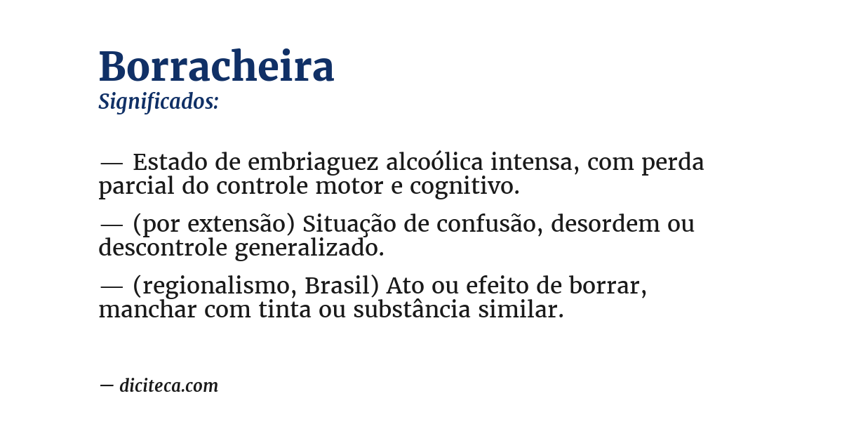 Significado de borracheira