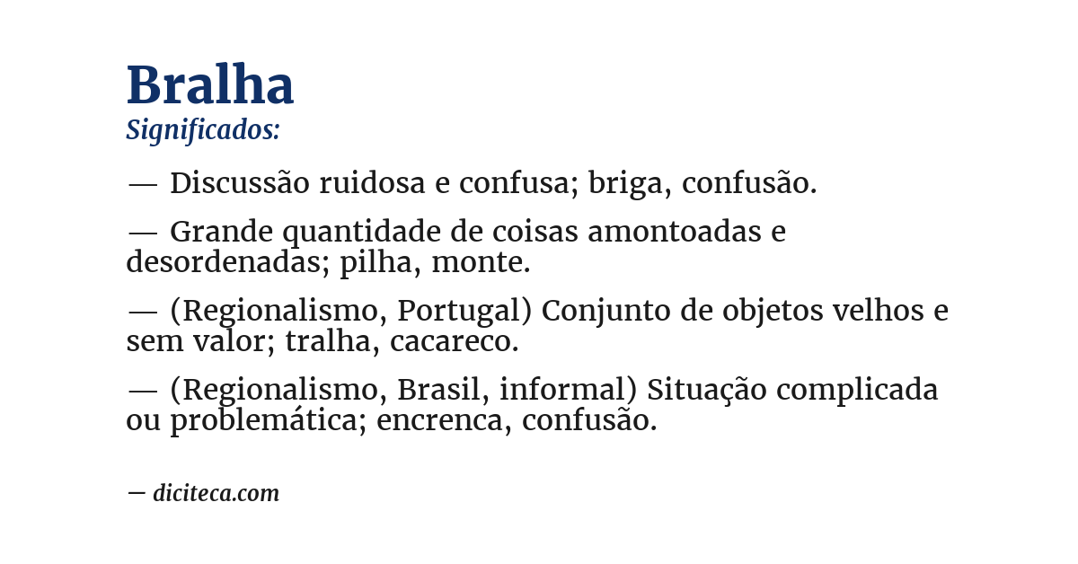 Significado de bralha