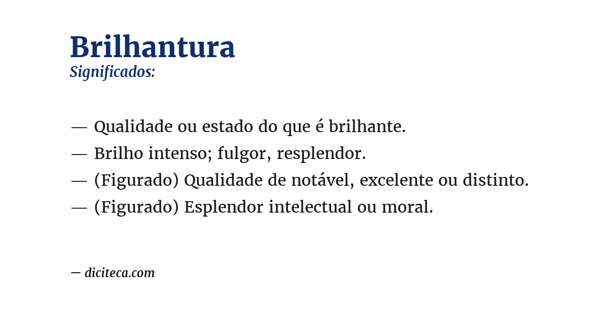 Significado de brilhantura