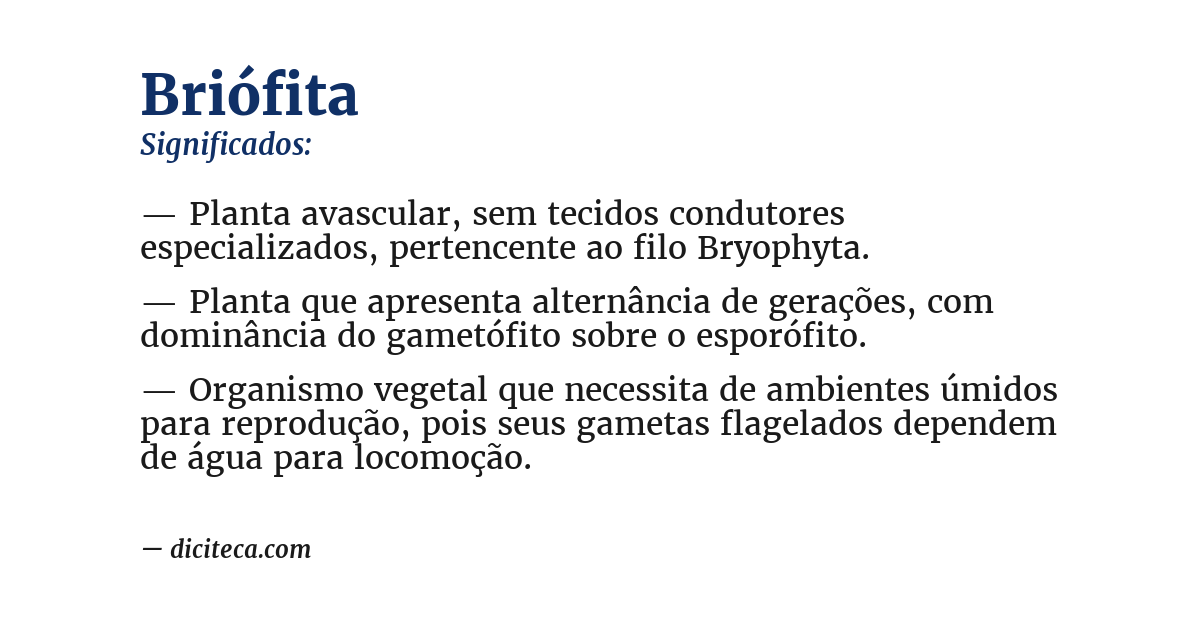 Significado de briófita