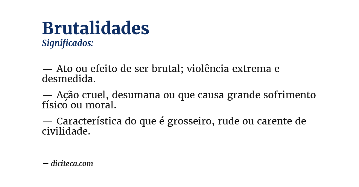 Significado de brutalidades