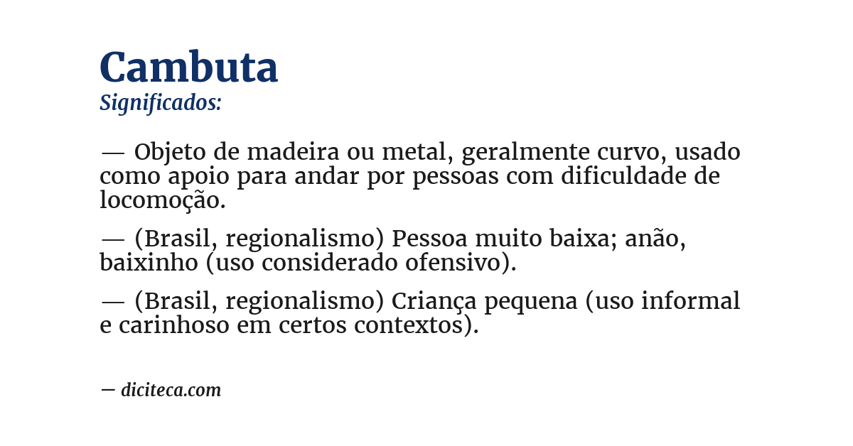 Significado de cambuta