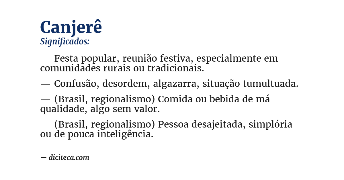 Significado de canjerê