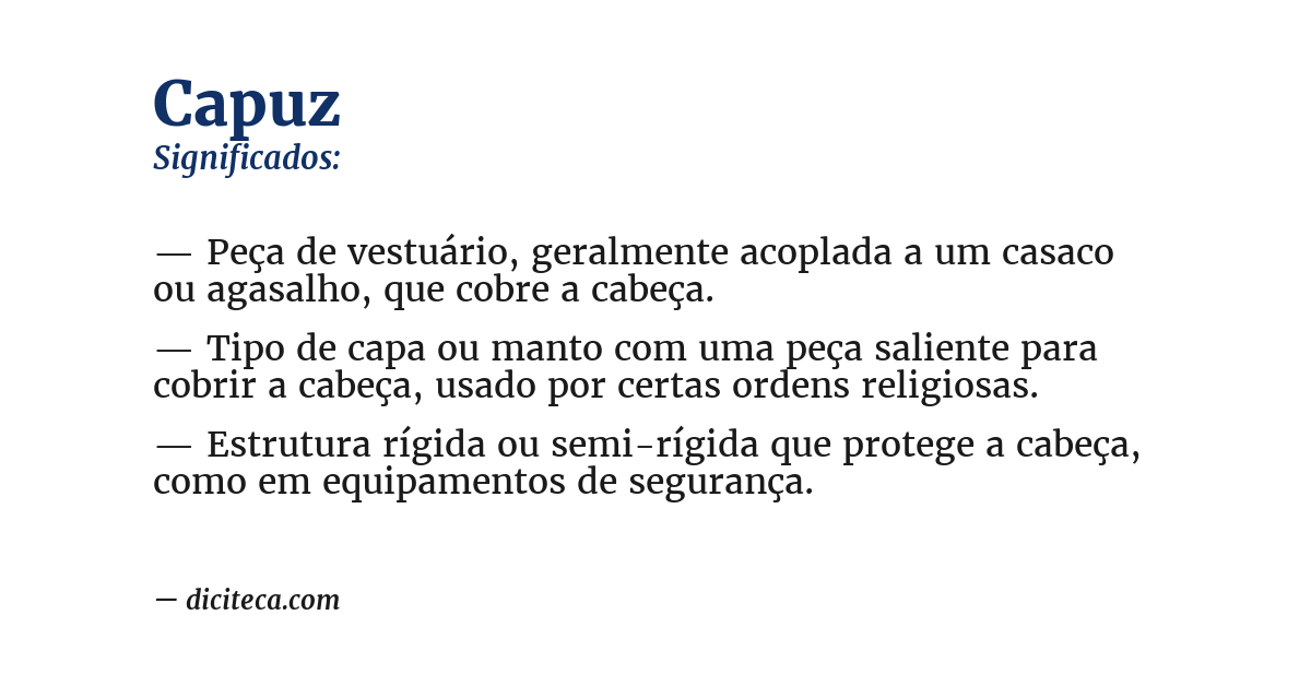 Significado de capuz