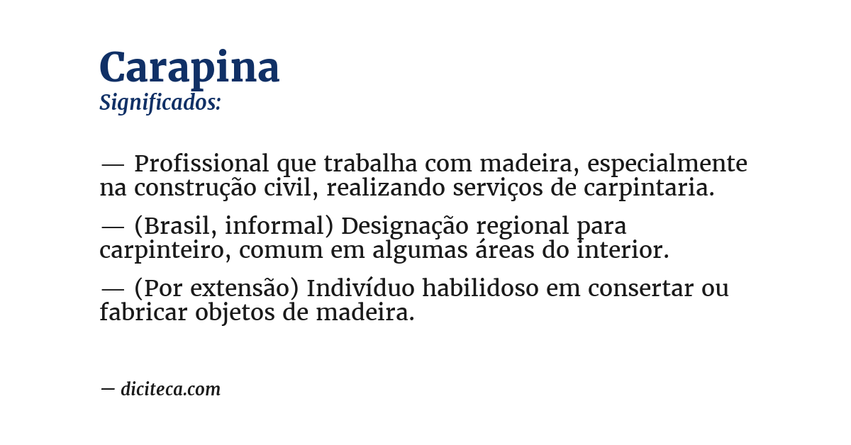 Significado de carapina