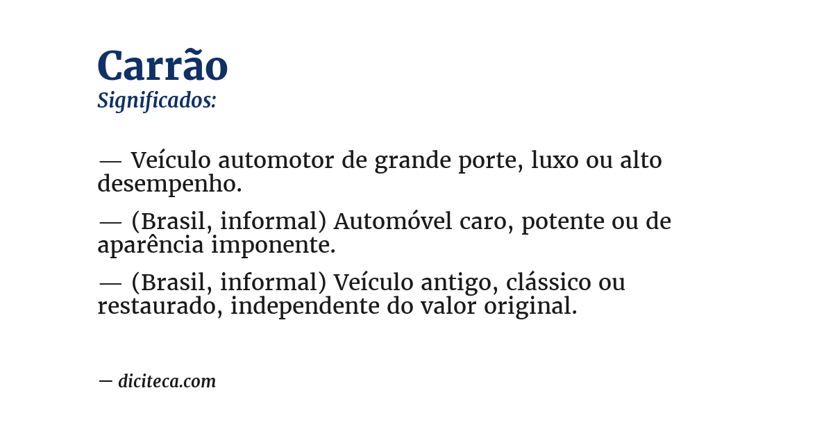 Significado de carrão