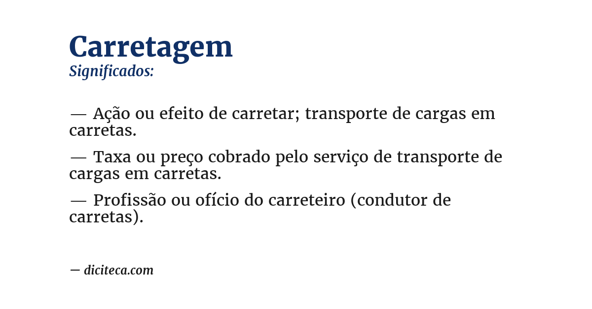 Significado de carretagem