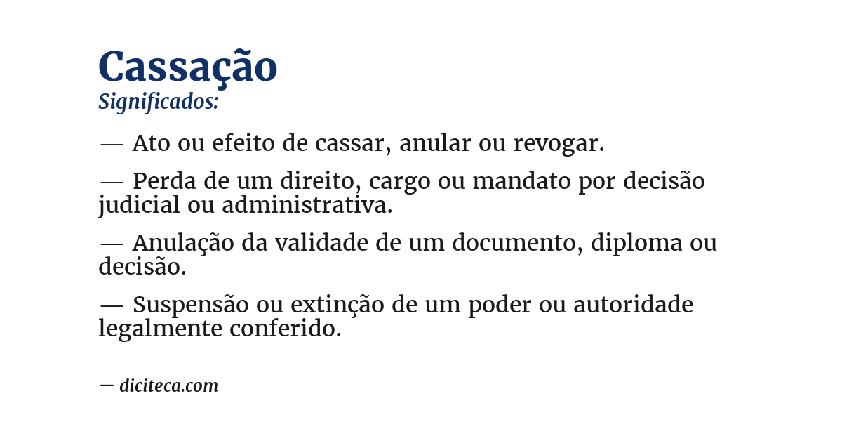Significado de cassação