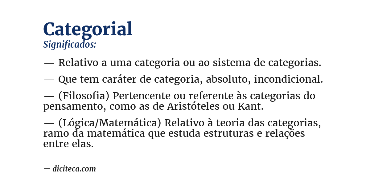 Significado de categorial