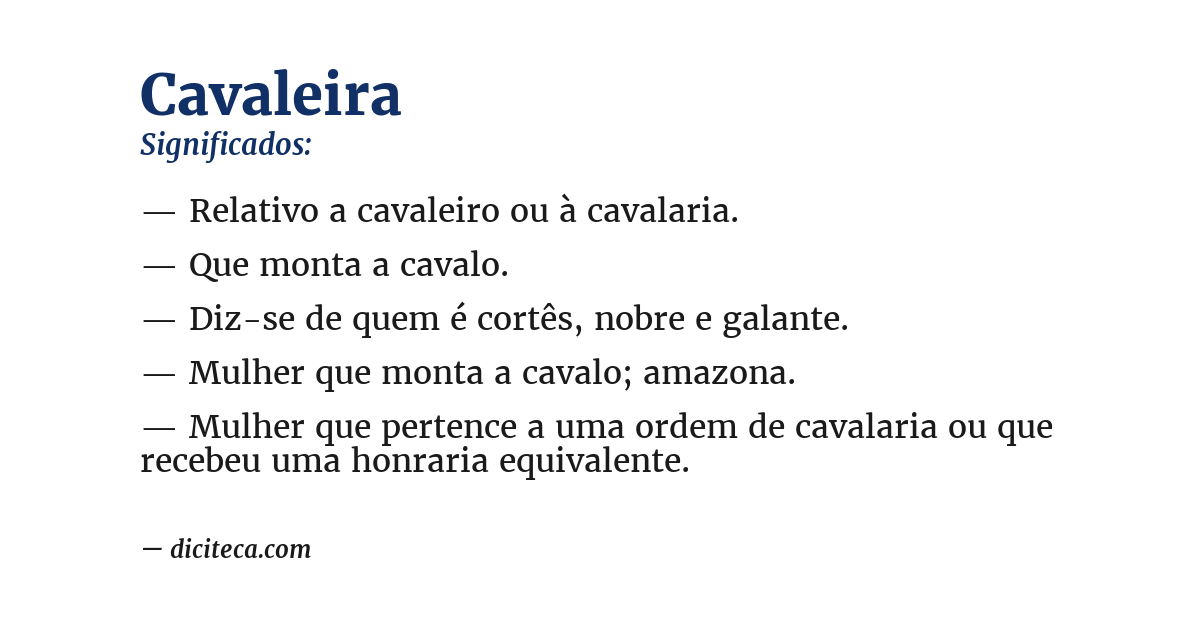 Significado de cavaleira