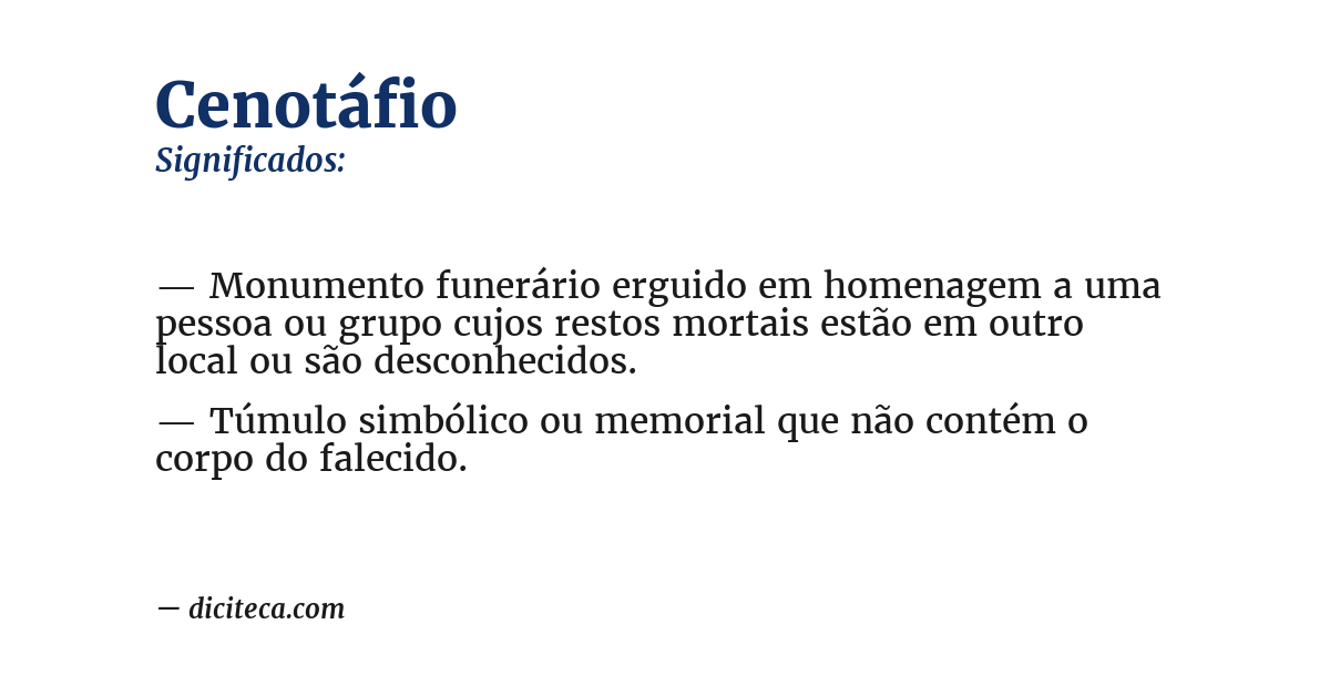Significado de cenotáfio