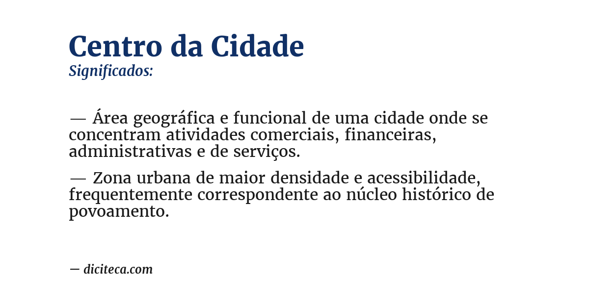 Significado de centro da cidade