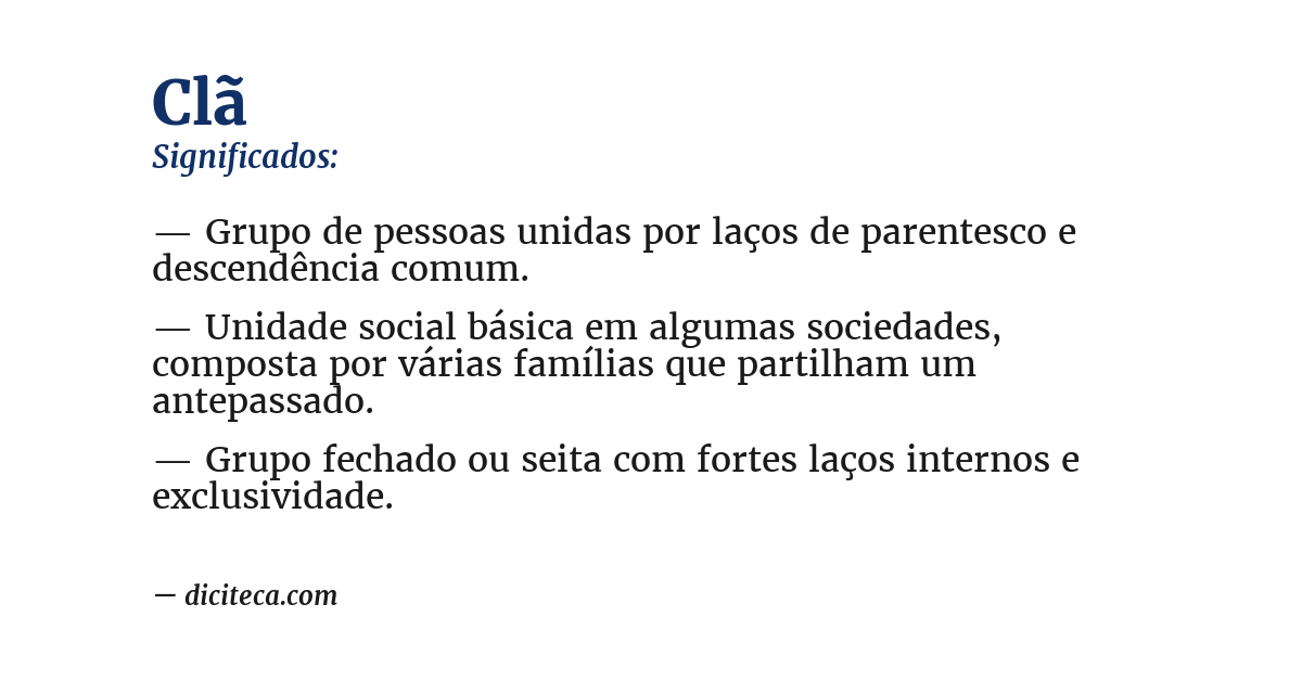Significado de clã