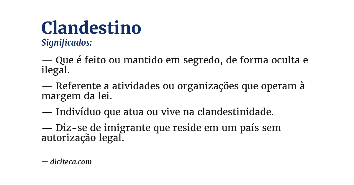 Significado de clandestino