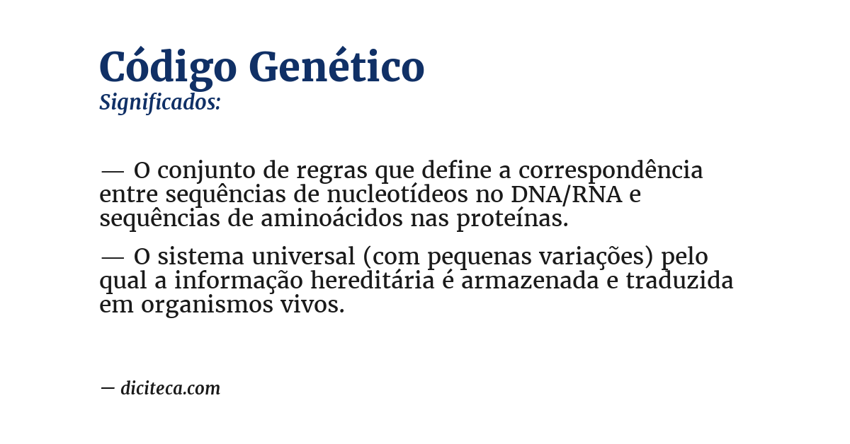 Significado de código genético
