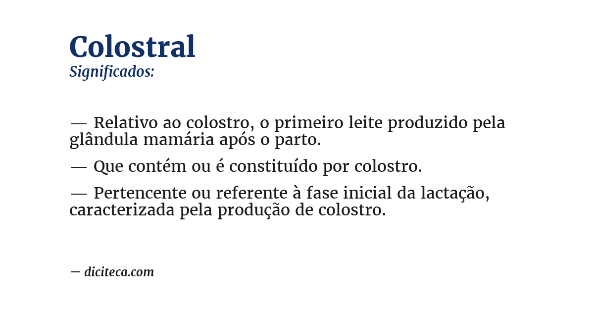 Significado de colostral