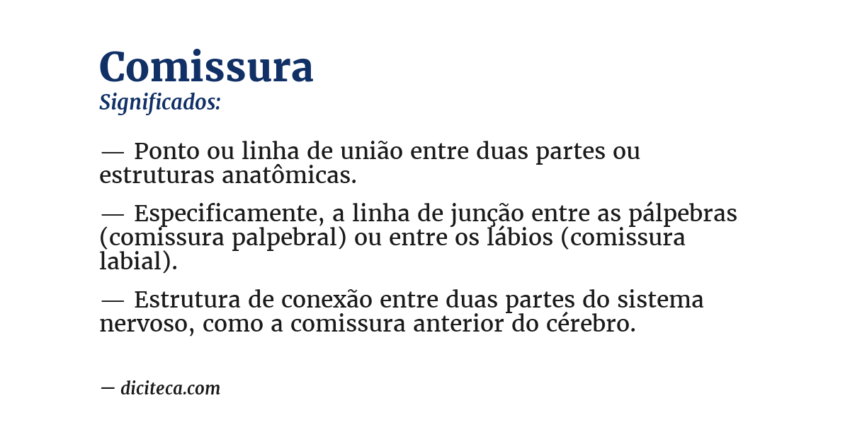 Significado de comissura