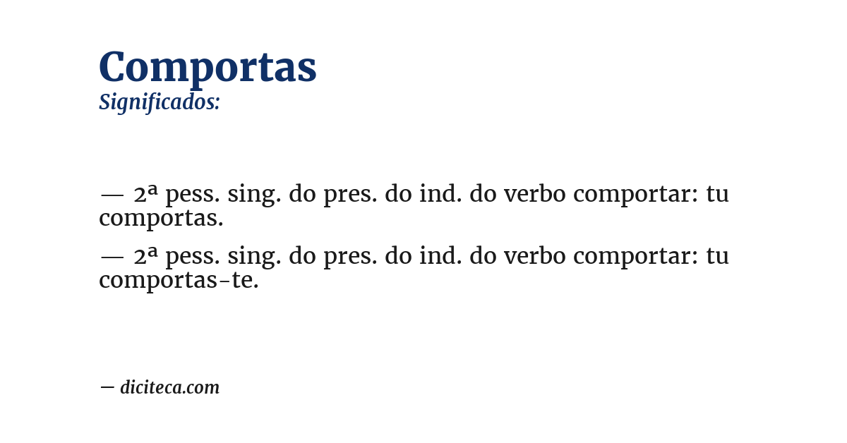 Significado de comportas