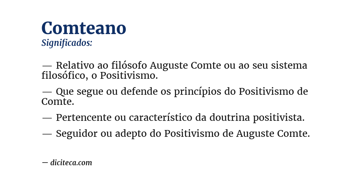 Significado de comteano