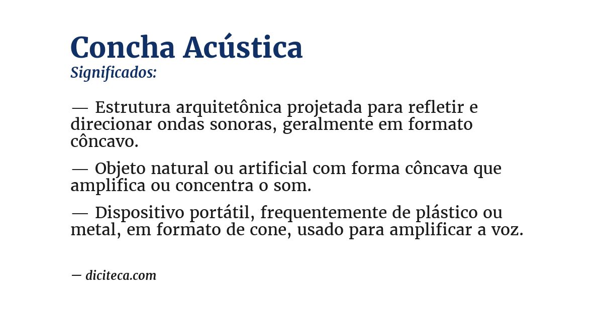 Significado de concha acústica