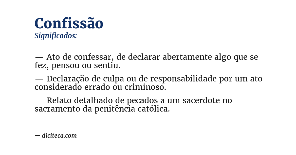 Significado de confissão