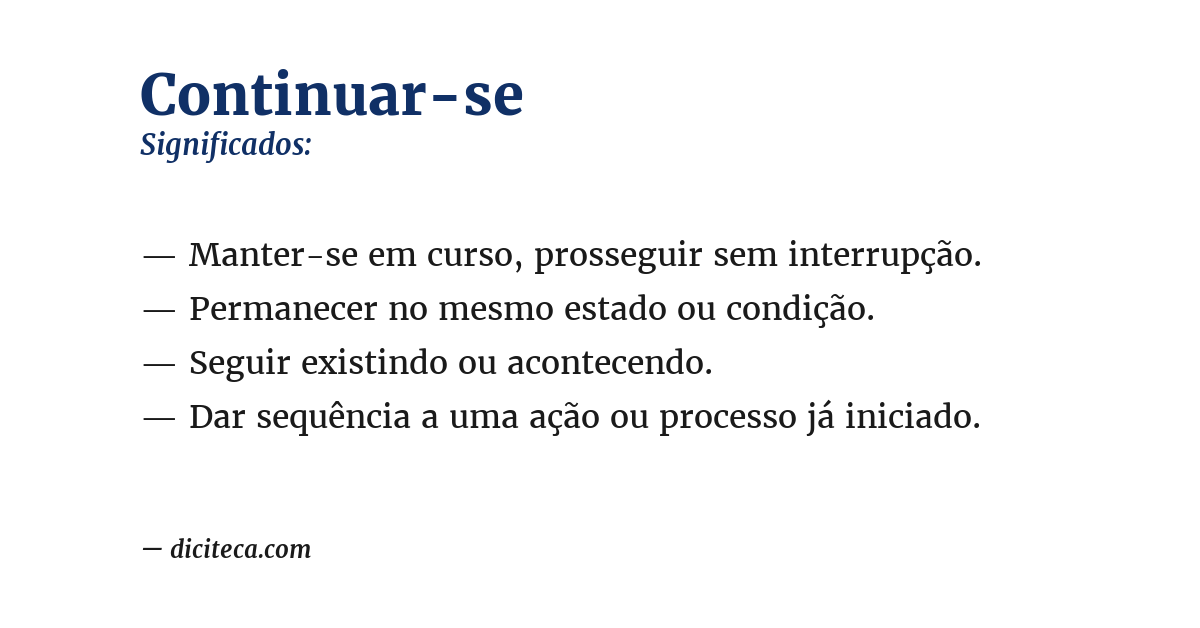 Significado de continuar-se