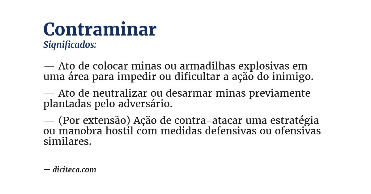 Significado de contraminar