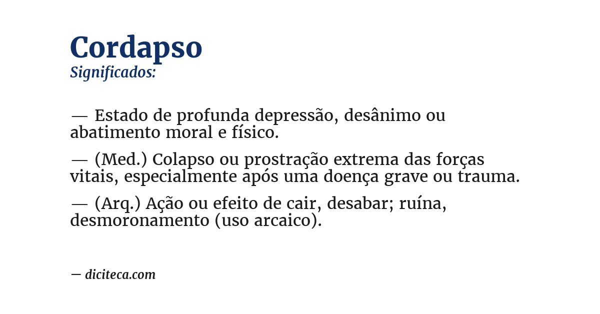 Significado de cordapso