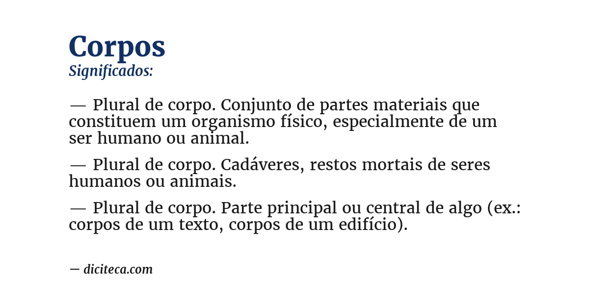 Significado de corpos
