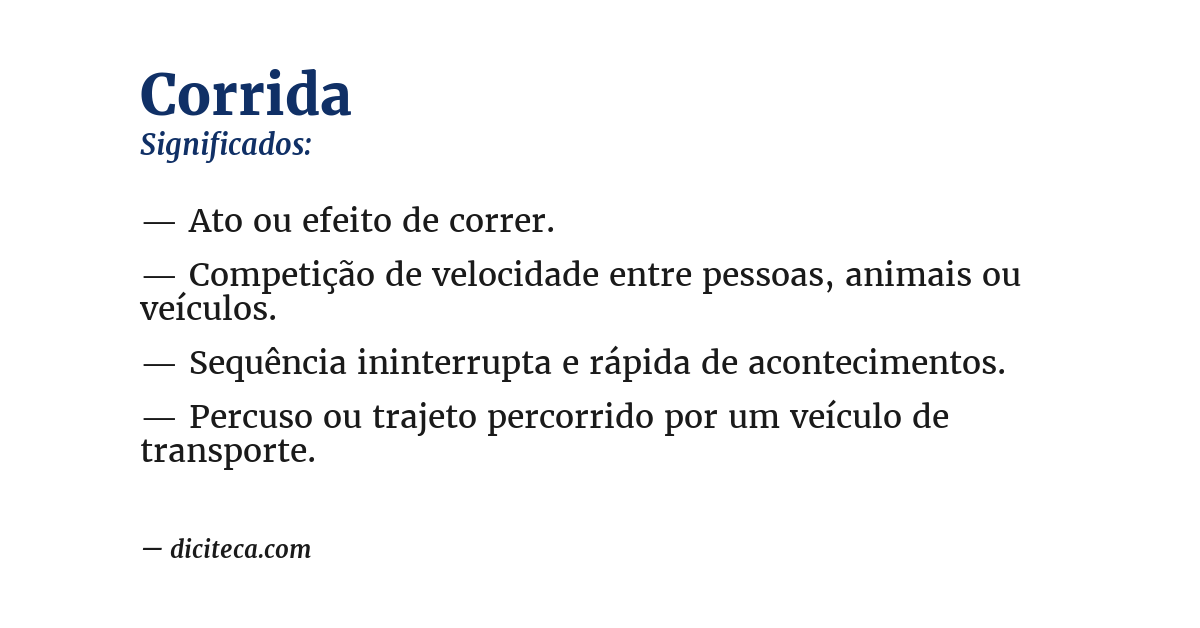 Significado de corrida
