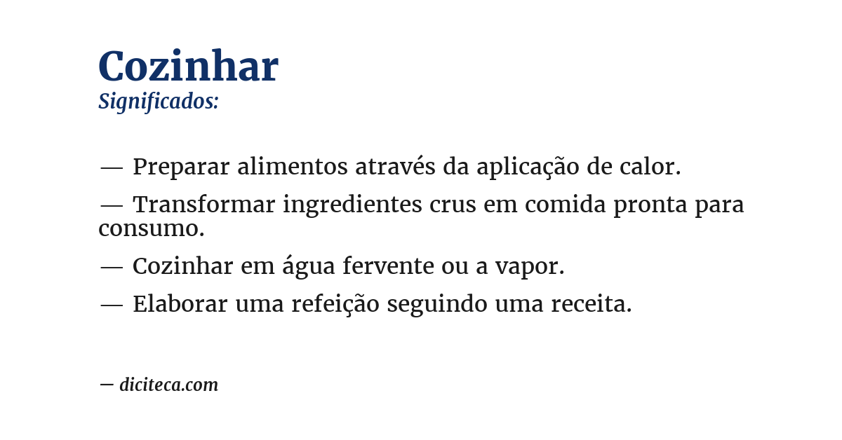 Significado de cozinhar